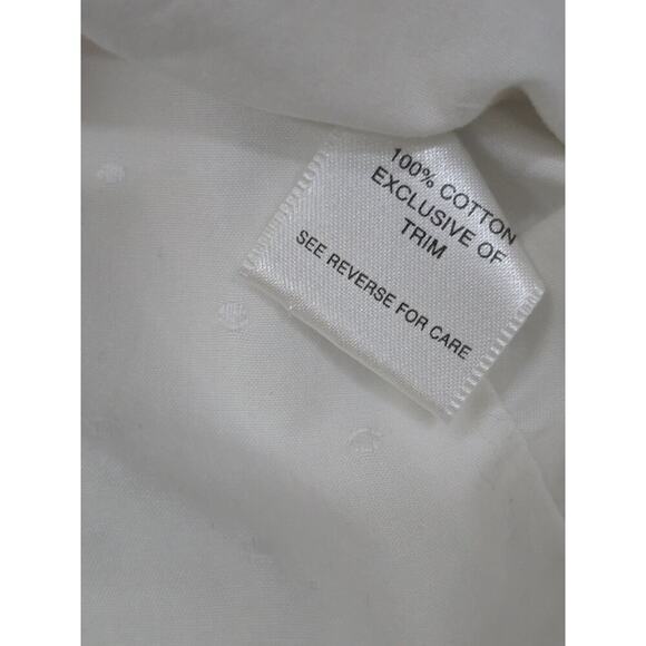 Pendleton White Emb Dot Cotton 3/4 Sleeve Button Down Balloon Hem Blouse Size 10 - Picture 6 of 7